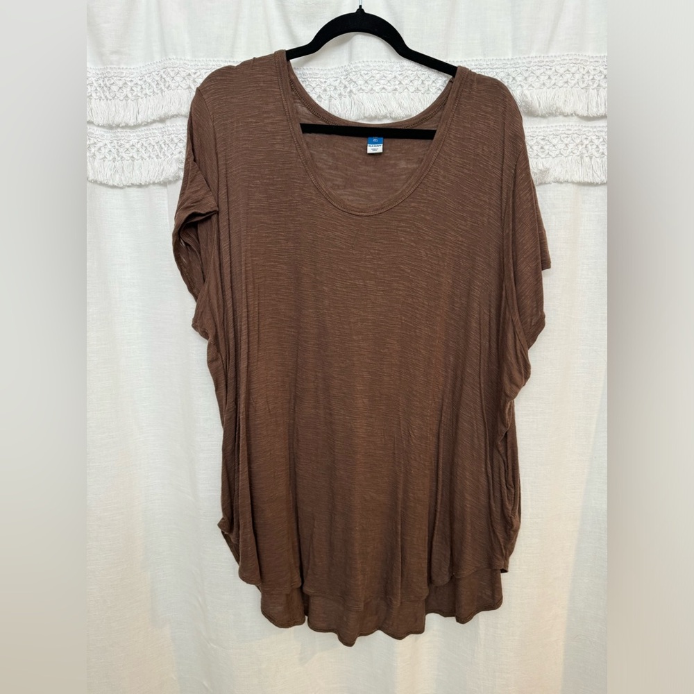 Old Navy Luxe Voop-Neck Slub-Knit Tunic T-Shirt XXL TALL